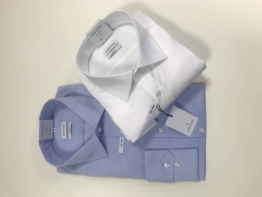 Hemden Klassisch - weiß- hellblau